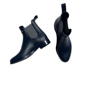 Nautica Navy Blue Striped Rain Boots Size 6